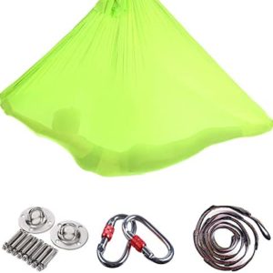 ALINSAM Aerial Yoga Hammock Set, Mounting Accessories Included, Premium Aerial Silk Yoga Swing for Antigravity Yoga for Inversion Exercise Pilates Gymnastics,F