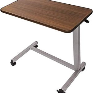 Vaunn Medical Adjustable Overbed Bedside Table With Wheels (Hospital and Home Medical Use)