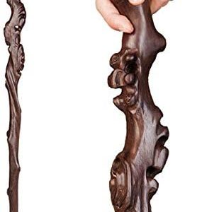 bahu Wood Carved Crutch, Handmade Wooden Cane for Men and Women, Fashionable Comfortable Handle Walking Sticks, Retro Cane, Exquisite Carving Walking Canes as Gift