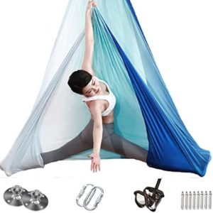 ALINSAM Aerial Yoga Hammock, Pilates Yoga Swing Set Gradation Color, Antigravity Yoga Inversion Exercises Improved Flexibility Extension Straps,H