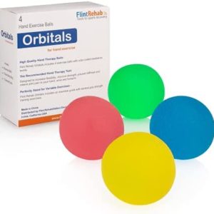 FlintRehab Premium Hand Exercise Balls - Workout Set of 4 for Carpal Tunnel Pain Relief Therapy - Arthritis - Physical Therapy - Hand Strengthener - Stress Relief - Hand Grip Strengthening