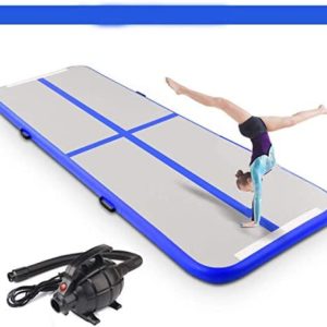 CNSPORT Inflatable Air Gymnastics Mat Training Mats 10ft/13ft/16ft/20ft Gymnastics Tracks for Home Use/Training, Blue
