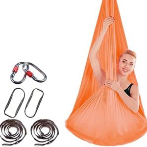 ALINSAM Aerial Yoga Hammock, 4 Meter Premium Silks Flying Hammock Swing, Anti-Gravity Yoga Inversion Exercises Improved Flexibility & Core Strength,L