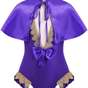 YUUMIN Girls Cosplay Circus Trapeze Artist Costume Kids Leotard with Cape Top Fancy Party Dress Up Role Play