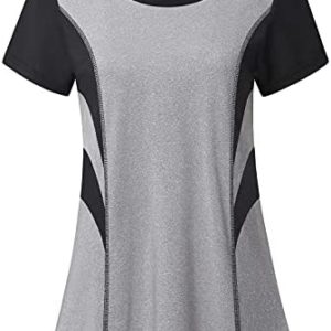Misswor Womens Short Sleeve Workout Tops Yoga Activewear Shirts