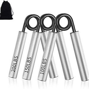 KLLsmDesign Hand Grip Strength Trainer, Finger Weights Workout Kit 3 Pcs,Great Wrist Forearm Hand Exerciser,Home Gym,Finger Extensor Strengthener for Men with Portable Bag(3 Pack)