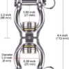 Dolibest SUS304 Silent Bearing Swing Swivel, Tire Swing Swivel with 2 Removeable Buckle for Web Tree Swing, Aerial Dance, Swing Yoga Swing Sets, 770LB Capacity - Image 4