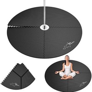 Dancing Pole Crash Mat Pole Fitness Exercise Mat Workout Gym Mat | Extra Thick 15mm | Huge 5.9' Diameter | Exercise Floor Mat Dancing Pole For Home Yoga Pilates Gymnastics | Interlocking EVA Safety