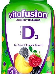 Vitafusion Vitamin D3 Gummy Vitamins, 50mcg per serving, Immune System Support*, Delicious Peach and Berry Flavors, 150 ct (75 day supply)