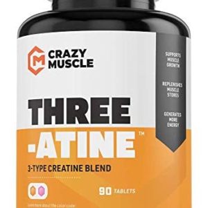 Creatine Pills for Crazy Muscle Gain - Keto Creatine Monohydrate x3 Blend - 5g per 3 Optimum Creatine Tablets - Muscle Builder for Men & Women - High Absorption - Easy to Swallow - (30 Days)