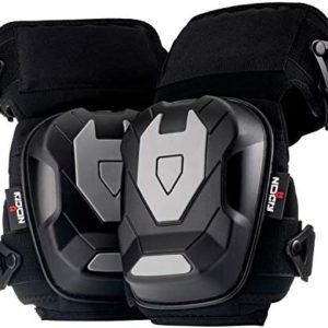 NoCry Professional Heavy Duty Knee Pads for Men and Women - with Enhanced Hard Cap and Improved Adjustable Two Layer Strap System at the Thigh and Shin