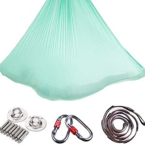 ROBDAE Aerial Yoga Swing Yoga Studio Aerial Yoga Hammock Inverted Home Stretch Belt Sling Rope Stretch for Air Yoga Inversion Exercises (Color : Green, Size : 280x500cm)