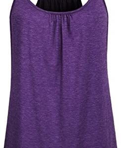 Hibelle Womens Scoop Neck Cute Racerback Yoga Workout Tank Top