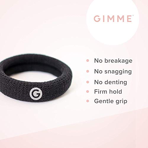 GIMME Bands Thick Fit Hair Ties | No Break Microfiber Thick Hair Elastics | Firm Yet Gentle Hold with No Snagging, Dents, or Breakage | Black Onyx - Image 3