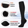 3 Pairs Warm Knee High Socks for Women Black Long Thick Warm Winter Socks Support For Hiking ,Work - Image 2