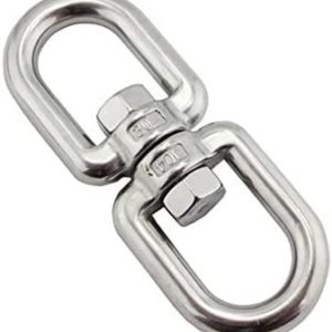 Rannb Eye to Eye Swivel 1250Kg/2755LBS Working Load Stainless Steel Double Eye Swivel 12mm 1/2" Loop Dia