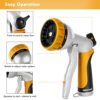 RESTMO Garden Hose Nozzle, Heavy Duty Metal Water Hose Nozzle with 7 Adjustable Spray Patterns, High Pressure Hand Sprayer with Flow Control, Best for Watering Plant & Lawn, Washing Car & Pet, Yellow - Image 4