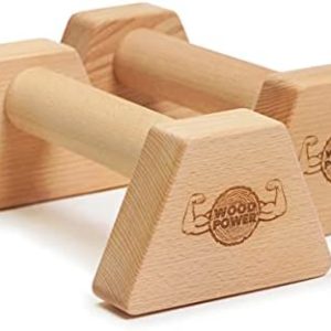 woodpower® PowerBars® - Wooden Parallettes Joint-Friendly Push-up Handles, Handstand Bars and Mini Bars, Non-Slip for Indoor and Outdoor Use for Calisthenics, Fitness and Handstand (PowerBars XS)