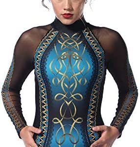 Alexandra Collection Womens Scottish Long Sleeve Dance Costume Performance Leotard