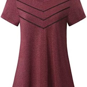 Misswor Womens Yoga Activewear Short Sleeve Workout Shirts