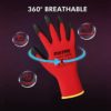 Safety Work Gloves PU Coated-12 Pairs,Red Seamless Knit Glove with Polyurethane Coated Smooth Grip on Palm & Fingers, for Men and Women, Ideal for General Duty Work (Large) - Image 2