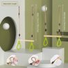 Gardtech Ninja Trapeze Swing Bar, Backyard Playground Obstacle Course Set Attachments for Warrior Slack Line Jungle Gym Play Swing Set (Swing Bar Ring Set-Green) - Image 2