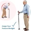 walking cane for men and walking canes for women special balancing - cane walking stick have 10 Adjustable Heights - self standing folding cane, portable collapsible cane, Comfortable - Image 2