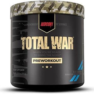 Redcon1 Total War - Pre Workout, 30 Servings, Boost Energy, Increase Endurance and Focus, Beta-Alanine, Caffeine (Blue Lemonade)