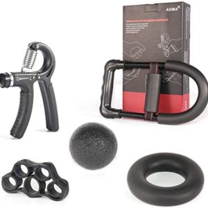 Grip Strength Trainer & Wrist Strengthener Workout Kit Adjustable Hand Grip Exerciser Forearm Workout Equipment for Hand Squeeze Exercising & Wrist Strengthening for Athletes