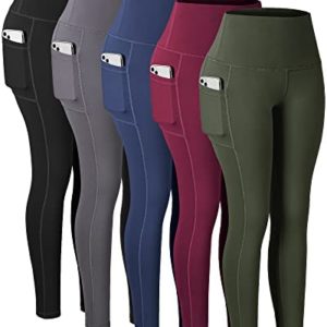 CHRLEISURE 3 Packs Leggings with Pockets for Women, High Waisted Tummy Control Workout Yoga Pants