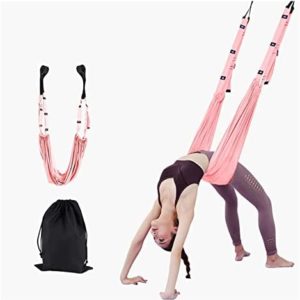 Huanxi JLLidcy Adjustable Aerial Yoga Strap Hammock Swing Stretching Anti-Gravity Inversion Exercises Multilayer Belt Yoga Flexibility Trainer Paionn (Color : B-Pink)