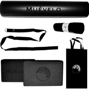 Black Yoga Mat Set- Yoga kit and set for beginner & advanced-Straps, Bag, Towel, Blocks and Mat-Yoga Equipment for Home Workouts & Studio total of 6pcs- Yoga starter kit-Accessories for Men and Women