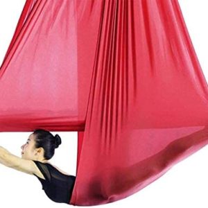 AGGJ Premium Aerial Silks Equipment Indoor Therapy Swing for Kids with Special Need Asperger’s and Sensory Integration Child Elastic Hammock (Color : Red, Size : 150x280cm)