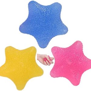 Star Shape Hand Therapy Exercise Balls Fidgets Stress Relief Ball Hand and Finger Grip Strengthening Therapy Exercise Gel Squeeze Balls Kits Rehabilitation & Grip Strengthener