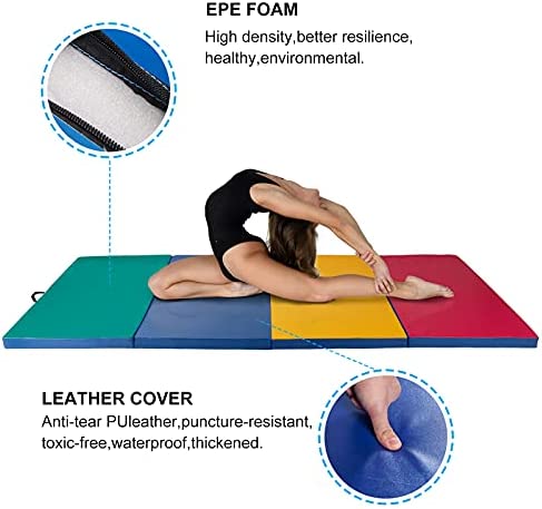 Polar Aurora 4'x8'x2 Pu Leather Folding Gymnastics Gym Tumbling Exercise Martial Arts Mat Pad - Image 3