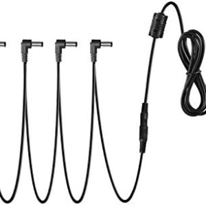 Donner DPA-1 Guitar Pedal Power Supply Adapter 9V DC 1A Tip Negative 5 Way Daisy Chain Cables for Guitar Effect Pedal
