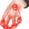 HOME-X Silicone Finger Exerciser, Grip Strength Trainer and Hand Exerciser, Silicone Finger Trainer and Hand Strengthener, Set of 2, 3" L x 1 ½" W x ¾" H, Red and Yellow - Image 2