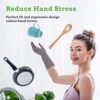 Rubber Dishwashing Gloves for Kitchen - 2 Pair Waterproof Reusable Household Cleaning Gloves and Non-Slip Grip - Image 4