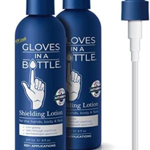 Gloves In A Bottle Shielding Lotion With Dispenser (8 fl oz-240 ml), 2-PACK of 8 oz (240 ml)