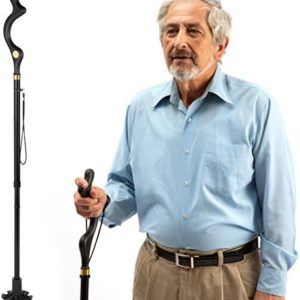 walking cane for men and walking canes for women special balancing - cane walking stick have 10 Adjustable Heights - self standing folding cane, portable collapsible cane, Comfortable