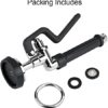 RWUSNX Pre-Rinse Sprayer Valve for Commercial Kitchen Sink Faucet, 1.42 GPM High Pressure Commercial Pre Rinse Faucet Spray Head with Hand Grip Assembly Replacement Kit Chrome Polished (Black) - Image 7