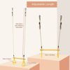 YAERSI Wooden Trapeze with Plastic Gym Rings Trapeze Swing Bar with Adjustable Rope for Indoor Playground 2 in 1 Swing Set - Image 2