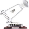 Alnicov Set of 6 String Archtop Jazz Guitar Rosewood Bridge Height Adjustable Tailpiece Trapeze for Jazz Guitar Parts,Chrome - Image 2