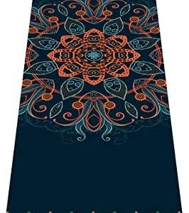 nuveti Premium Print Yoga Mat Folding Travel Fitness & Exercise Mat 72 x 24 Inch 1.5MM Thickness Non Slip Workout Mat for All Types of Yoga, Pilates & Floor Workouts with Carrying Bag
