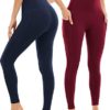 YOUNGCHARM 4 Pack Leggings with Pockets for Women,High Waist Tummy Control Workout Yoga Pants - Image 2