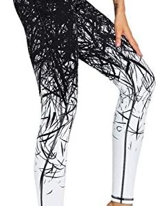 COOLOMG Women High Waist Yoga Pants with Pockets, Thick Tummy Control Workout Running Leggings