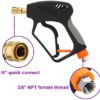 PWACCS Pressure Washer Gun with Swivel, Short Power Washer Gun with 3/8” Quick Connector, M22 14mm /15mm Fitting, 5 Pressure Washer Nozzle Tips with Holder, 5000 PSI - Image 4
