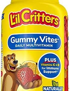 L'il Critters Gummy Vites Daily Kids Gummy multivitamin: Vitamins C, D3 and Zinc for Immune Support 190 ct (95-190 day supply), 5 delicious flavors from America’s number one Kids Gummy Vitamin Brand