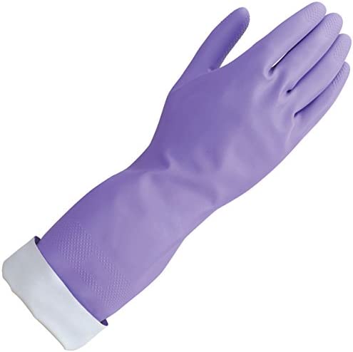 Mr. Clean, 243312 Loving Hands, Large Heat Resisting, Soft Cotton Flock Lining, Built in Freshness Protection, Non-Slip Diamond Grip Gloves, (L)