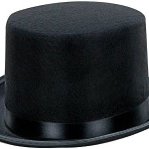 Kangaroo Black Costume Top Hat, Deluxe Black Top Hat Lincoln, Boys Ringmaster Hat, Magician's Hat, Cosplay Accessories, Steampunk Hat or Tall Victorian Top Hats for Kids, Adults, Men, Women